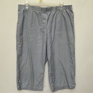 Alison Daley Navy, White Striped Elastic Waist Pull On Capris Size 16 Spring